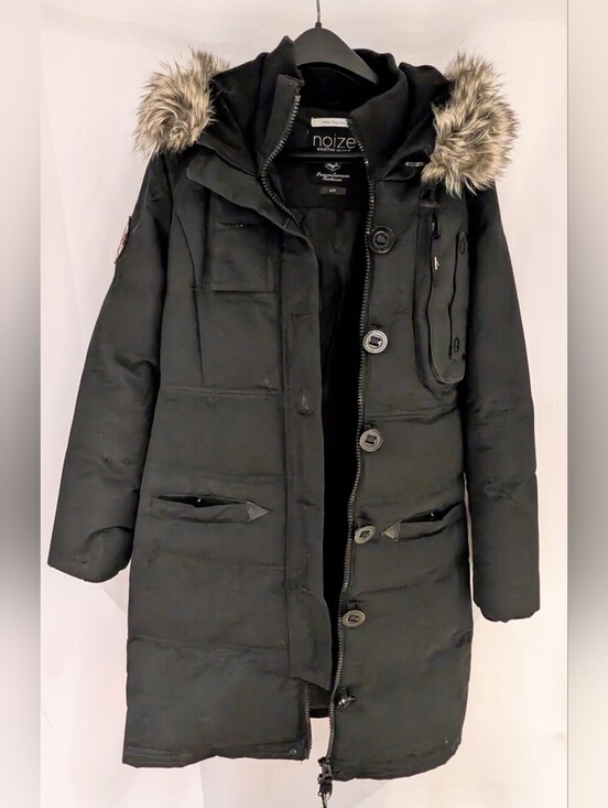Noize Jackets & Blazers - Noize Black Parka Coat with Faux Fur Hood